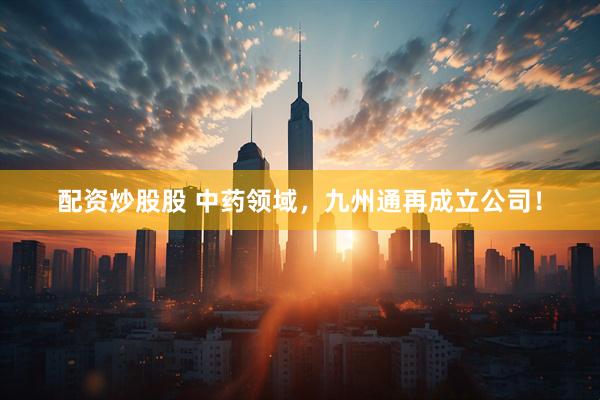 配资炒股股 中药领域，九州通再成立公司！