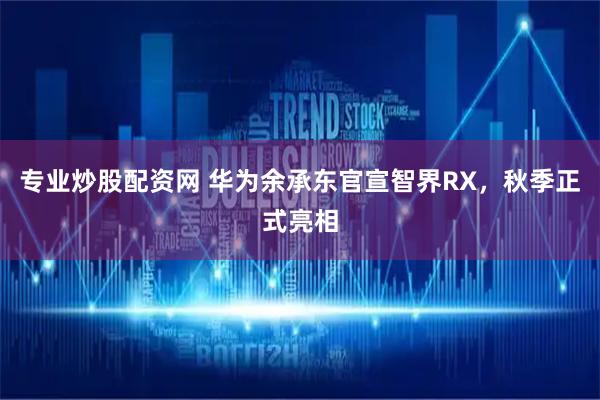 专业炒股配资网 华为余承东官宣智界RX，秋季正式亮相